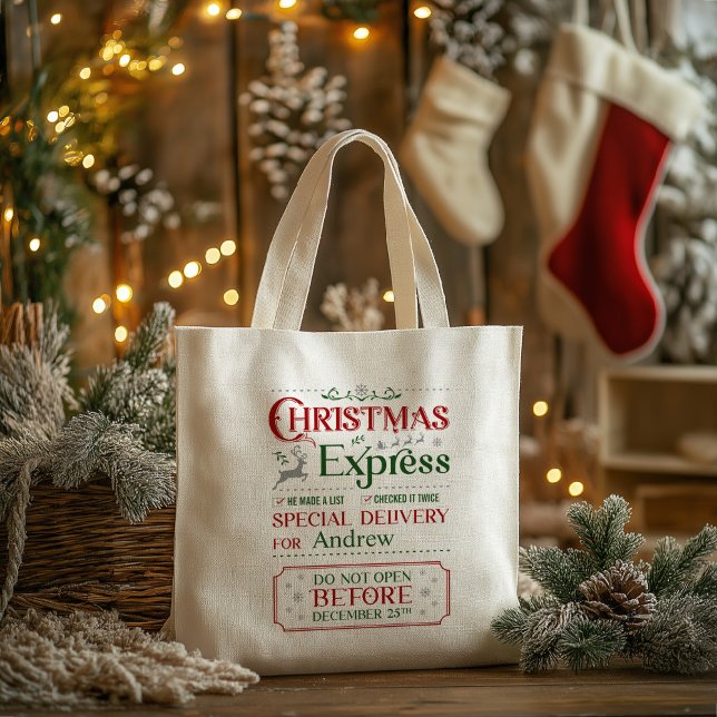 Holiday Personalized Christmas Express Tote Bag (Holiday Personalized Christmas Express Tote Bag)