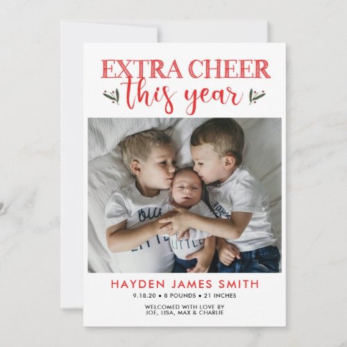 Holiday Personalized Photo Card Extra Cheer