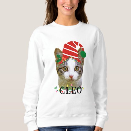 Holiday Pet Photo  Name Custom Christmas Sweatshirt