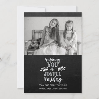 Holiday Photo Card | Chalkboard - wishing joy