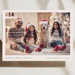 Holiday Photo Card | Christmas Family Portrait<br><div class="desc">Send warm festive wishes with this stylish flat holiday photo card featuring the timeless message “Happy Holidays” in classic black typography. Set against a clean white background with a white border, this minimalist design feels elegant and modern while keeping your photo centre stage. The reverse features a rich dark forest...</div>