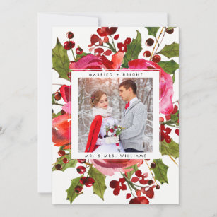 HOLIDAY PHOTO CARD   Married and Bright Christmas