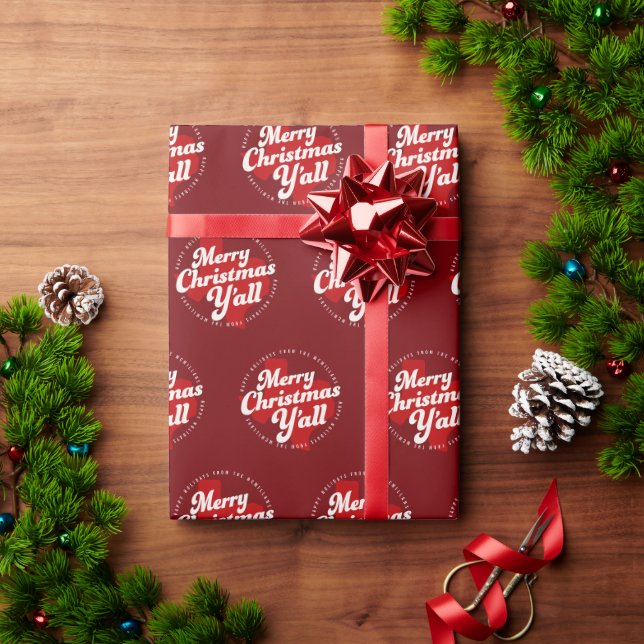 Holiday Photo Card *Merry Christmas Y'all* Wrapping Paper (Holiday Gift)