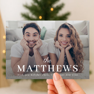 Holiday Photo Card   Modern Couple Mr & Mrs