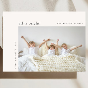 Holiday Photo Card   Modern Minimal All Is Bright