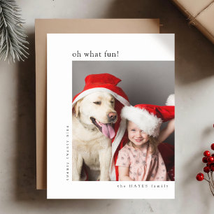 Holiday Photo Card   Modern Minimal Oh What Fun!