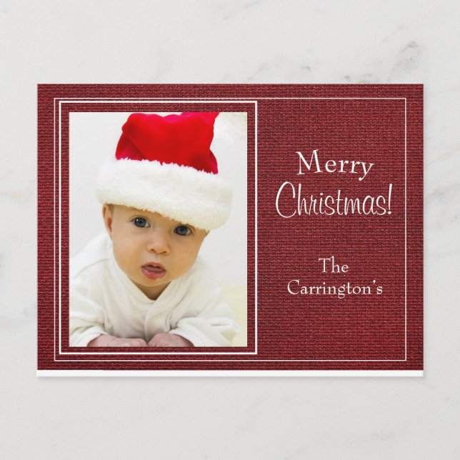 Holiday Photo Card Simple Script Christmas (Front)