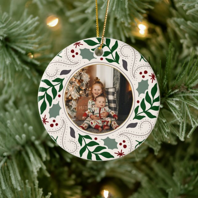 Holiday Photo Ceramic Ornament (Tree)