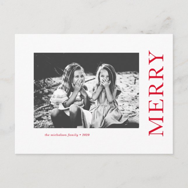 HOLIDAY PHOTO CHRISTMAS | Merry Christmas Postcard (Front)