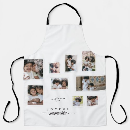 Holiday Photo Collage Modern Joyful Christmas Apron