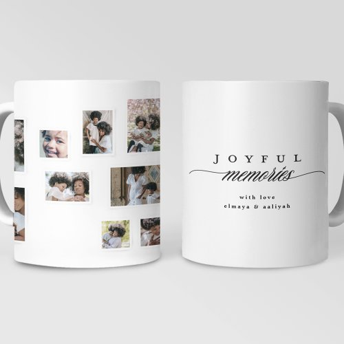 Holiday Photo Collage Modern Joyful Moments Coffee Mug