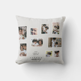 Holiday Photo Collage Modern Joyful Moments Throw Pillow