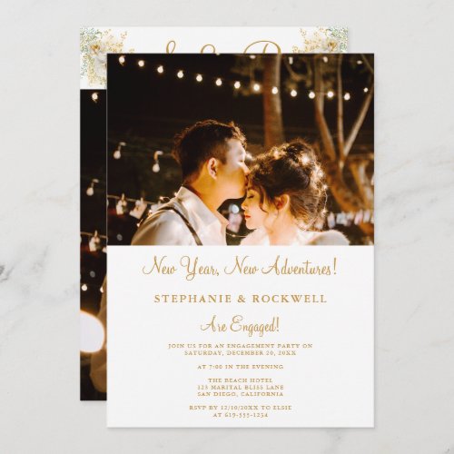 Holiday Photo Engagement Party Invitation