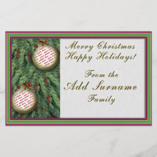 Holiday Photo Frame Writing Stationery