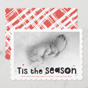 HOLIDAY PHOTO fun typography tis the season quote Card