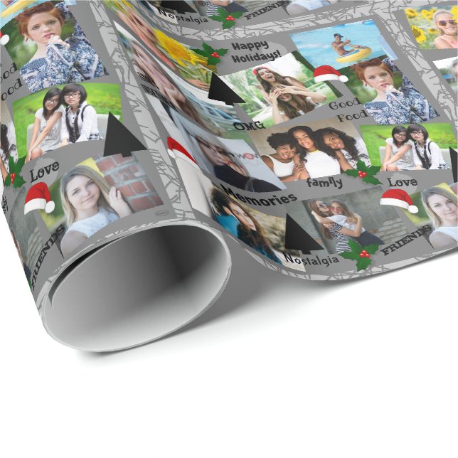 Holiday Photo Gift Wrap in Gray HAMbWG (Roll Corner)
