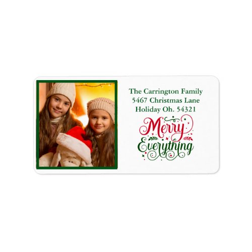 Holiday Photo Merry and Bright Christmas Address L Label