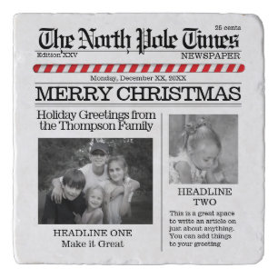 Holiday Photo North Pole Christmas Custom Trivet