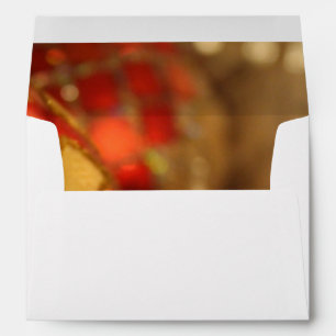 Holiday Photo of Red & Gold Ornaments Envelope