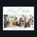 Holiday Photo Post Card | Modern Christmas<br><div class="desc">Create a lasting impression this season with a unique holiday card. This simple,  Christmas tree card template features a clean,  modern design. Customize it with your information and make it uniquely yours!</div>