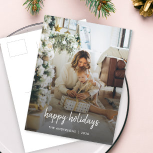 Holiday Photo Postcard   Elegant Family Christmas 