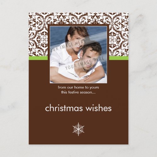 HOLIDAY PHOTO POSTCARD  simply damask 4P