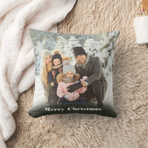 Holiday Photo with Message or Name Christmas Throw Pillow