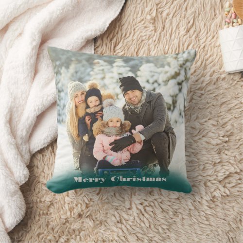 Holiday Photo with Message or Name Christmas Throw Pillow