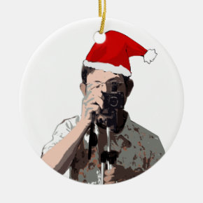 Holiday Photographer Ceramic Ornament