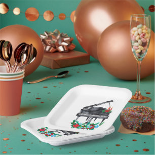 Holiday Piano Concert Recital Paper Plates