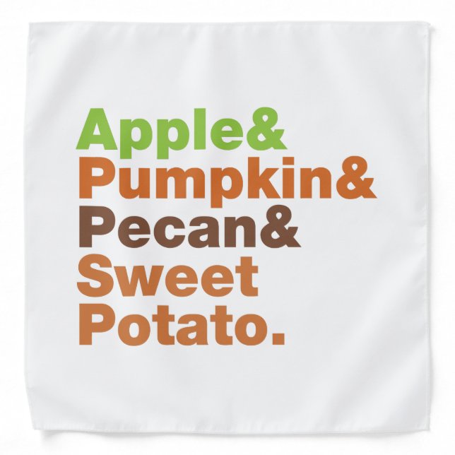 Holiday Pies ~ Festive Xmas Thanksgiving Christmas Bandana (Front)