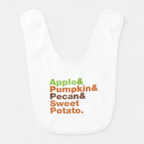 Holiday Pies  Festive Xmas Thanksgiving Christmas Bib