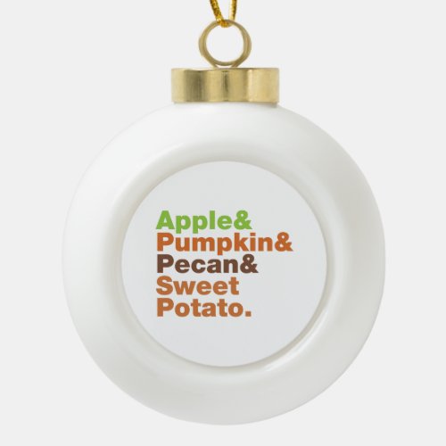 Holiday Pies  Festive Xmas Thanksgiving Christmas Ceramic Ball Christmas Ornament