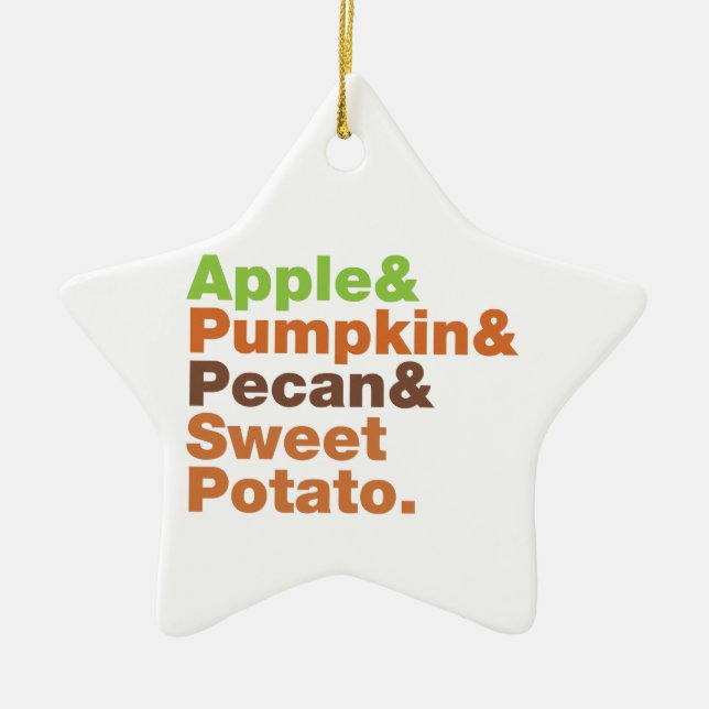 Holiday Pies ~ Festive Xmas Thanksgiving Christmas Ceramic Ornament (Front)