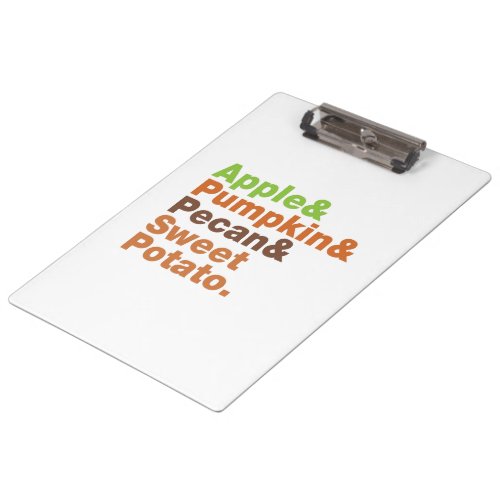 Holiday Pies  Festive Xmas Thanksgiving Christmas Clipboard