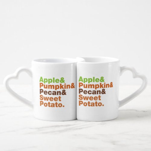 Holiday Pies  Festive Xmas Thanksgiving Christmas Coffee Mug Set