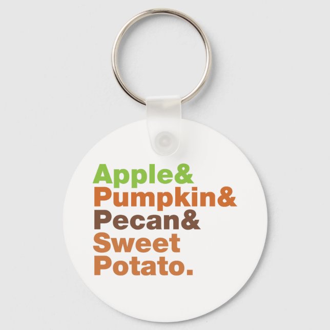 Holiday Pies ~ Festive Xmas Thanksgiving Christmas Keychain (Front)