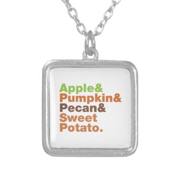 Holiday Pies ~ Festive Xmas Thanksgiving Christmas Silver Plated Necklace by globetrotters at Zazzle
