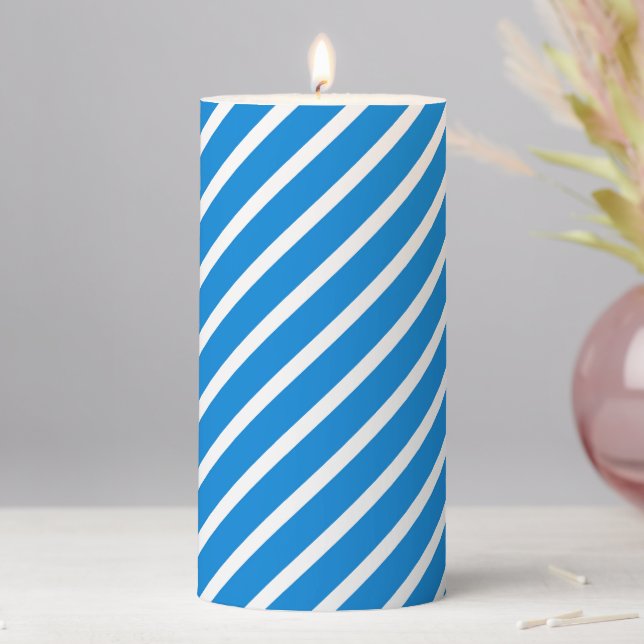 Holiday Pillar Candle Candy Cane Striped (In Situ)