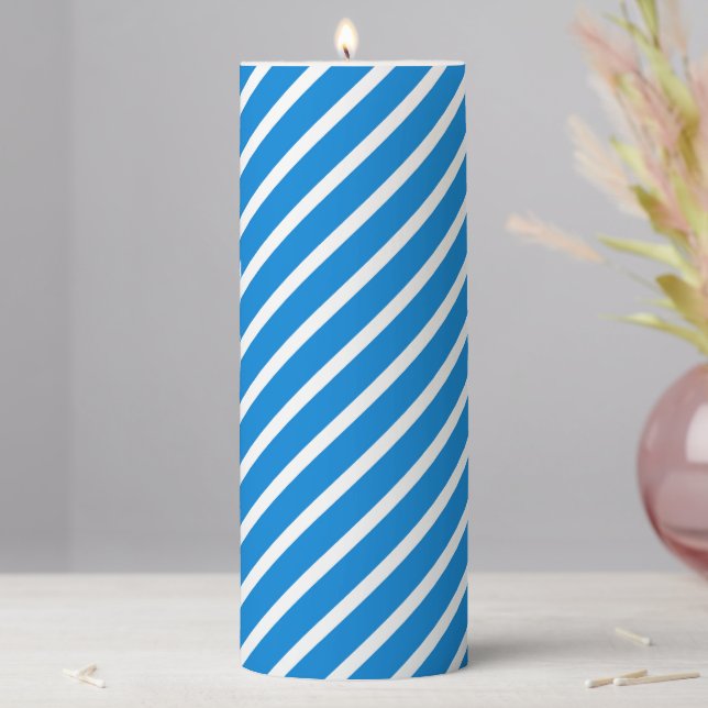 Holiday Pillar Candle Candy Cane Striped (In Situ)