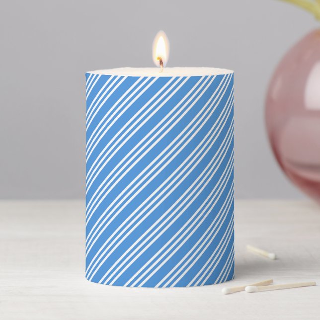 Holiday Pillar Candle Candy Cane Striped (In Situ)