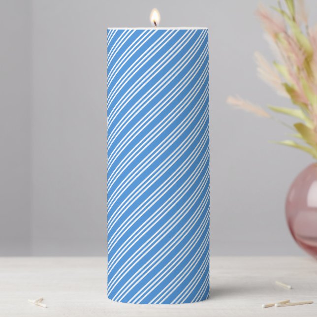 Holiday Pillar Candle Candy Cane Striped (In Situ)