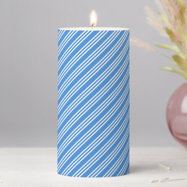 Holiday Pillar Candle Candy Cane Striped (In Situ)
