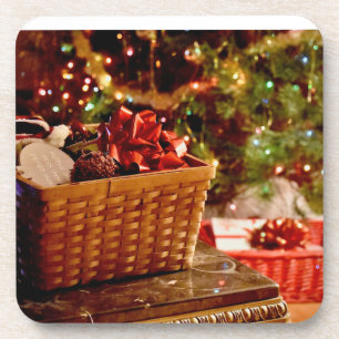 holiday pillow beverage coaster