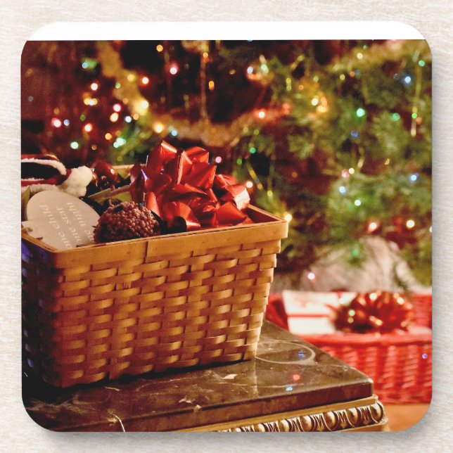 holiday pillow beverage coaster (Front)