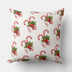 Holiday Pillow-Candy Canes Throw Pillow