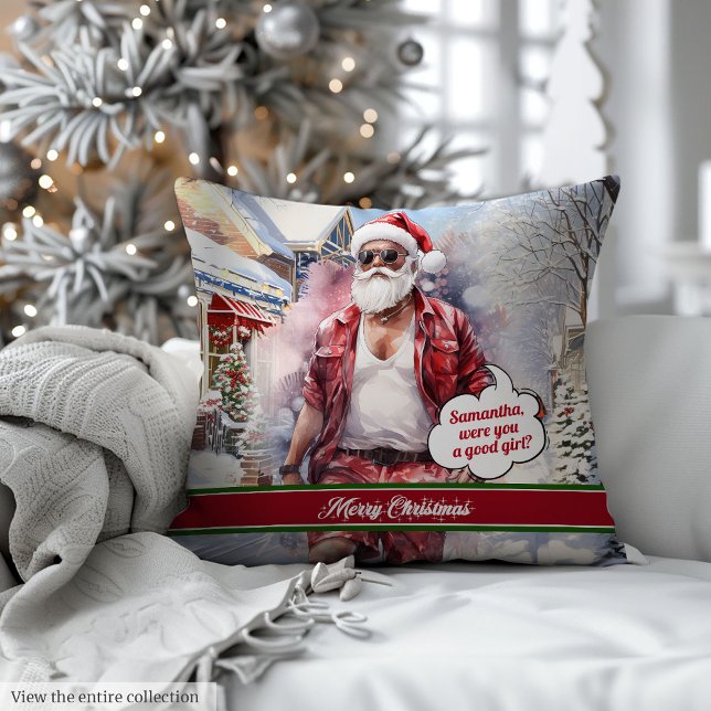 Holiday Pillow Cool Santa Claus Custom Keepsake (Holiday Pillow Cool Santa Claus Custom Keepsake)