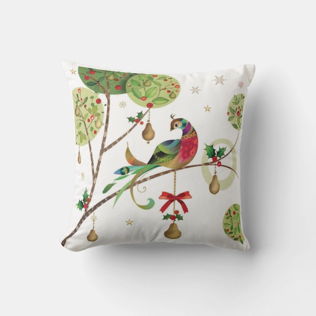 Holiday Pillow-Partridge Throw Pillow (Front)
