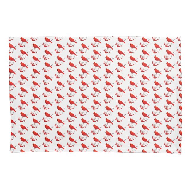 Holiday Pillowcase-Red Cardinal Pillow Case (Front)