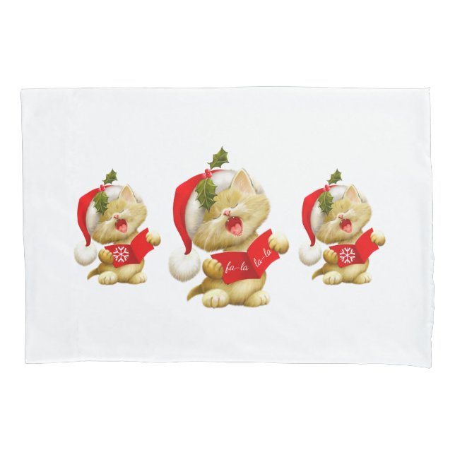 Holiday Pillowcase-Singing Kittens Pillow Case (Front)